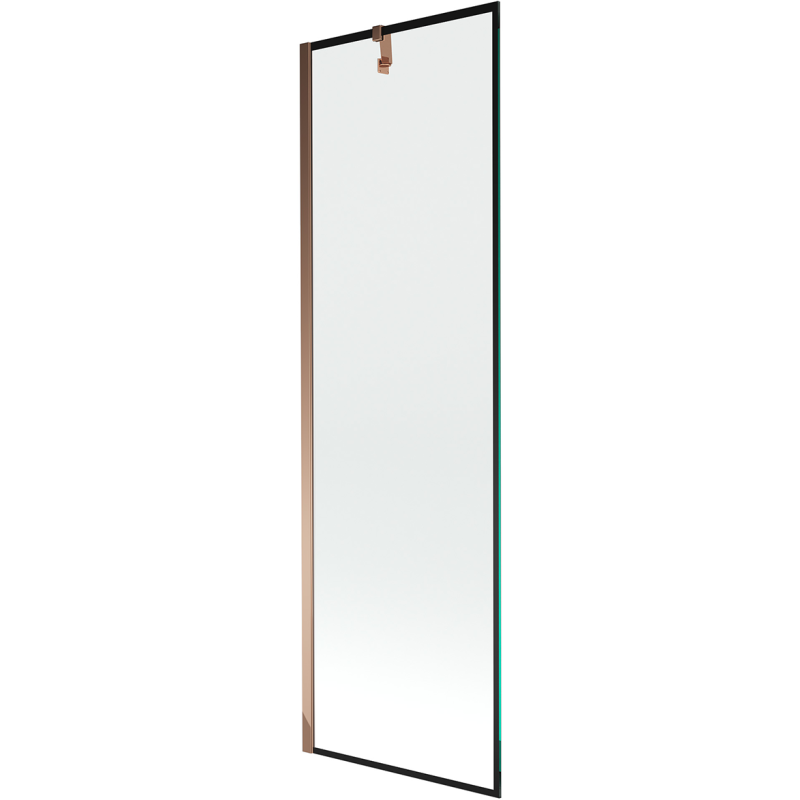 Mexen Next vanová zástěna jednokřídlá 60 x 150 cm, černý rámeček, růžové zlato - 895-060-000-00-70-60