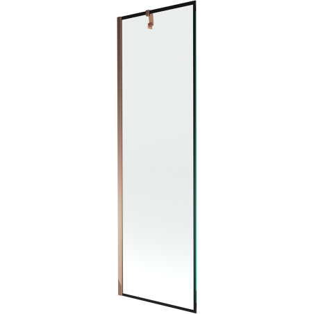 Mexen Next vanová zástěna jednokřídlá 60 x 150 cm, černý rámeček, růžové zlato - 895-060-000-00-70-60