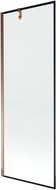 Mexen Next vanová zástěna 1-dílná 70 x 150 cm, černý rám, růžové zlato - 895-070-000-00-70-60