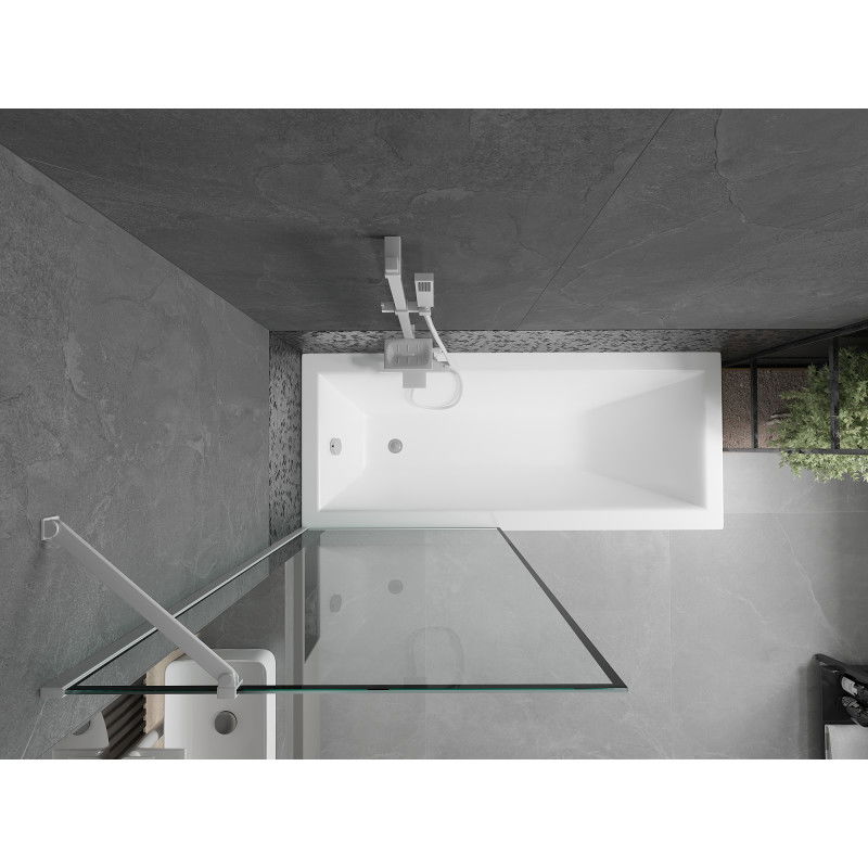 Mexen Next sprchová zástěna 1-křídlová 80 x 150 cm, černý rám, bílá - 895-080-000-00-70-20