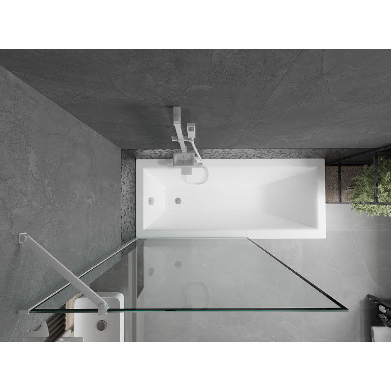 Mexen Next vana na vanu, 1dílná, 100 x 150 cm, černý rámeček, bílá - 895-100-000-00-70-20