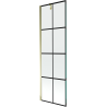 Mexen Next sprchová zástěna 1-křídlová 60 x 150 cm, černá mřížka, zlatá - 895-060-000-00-77-50