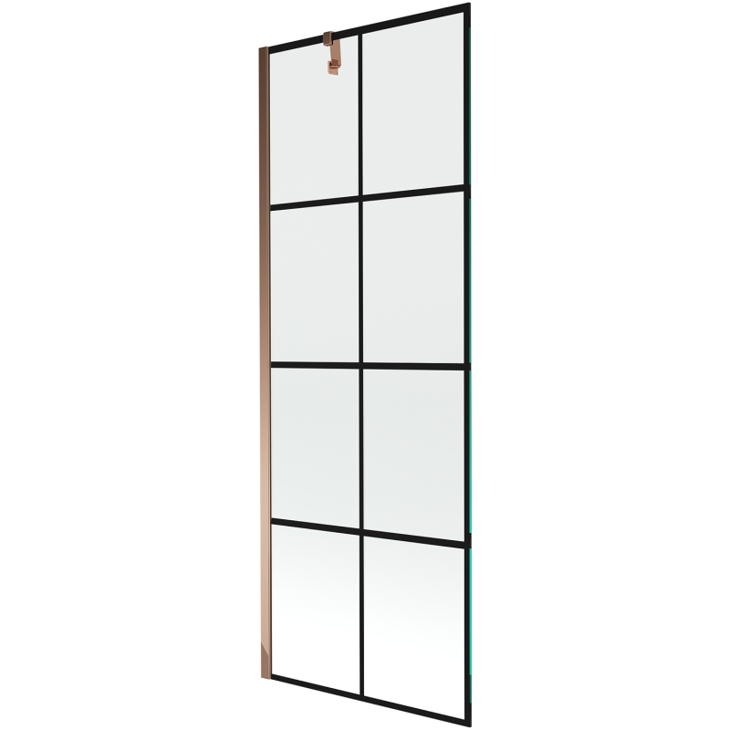 Mexen Next vanafasádový paravan 1-křídlový 70 x 150 cm, černá mřížka, růžové zlato - 895-070-000-00-77-60