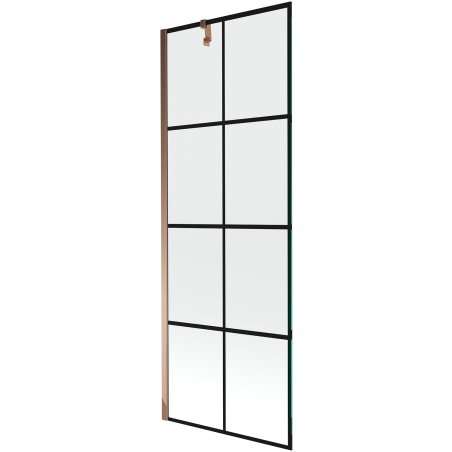 Mexen Next vanafasádový paravan 1-křídlový 70 x 150 cm, černá mřížka, růžové zlato - 895-070-000-00-77-60