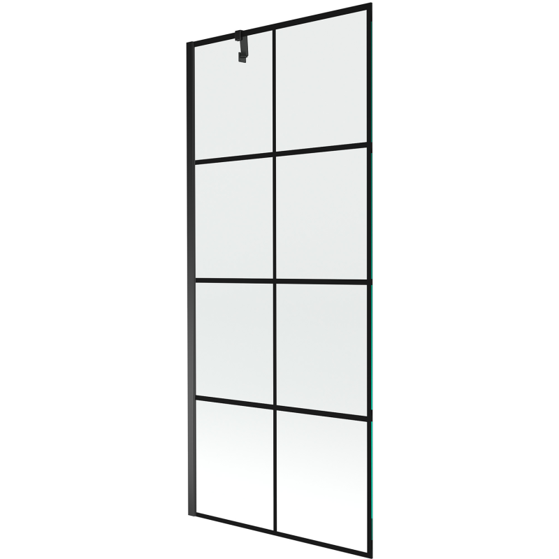 Mexen Next jednokřídlová vanová zástěna 80 x 150 cm, černá mřížka, černá - 895-080-000-00-77-70