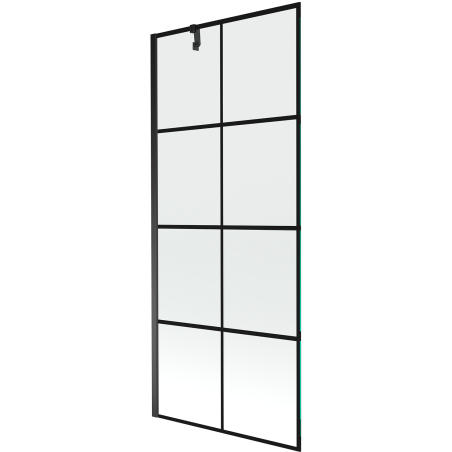 Mexen Next jednokřídlová vanová zástěna 80 x 150 cm, černá mřížka, černá - 895-080-000-00-77-70