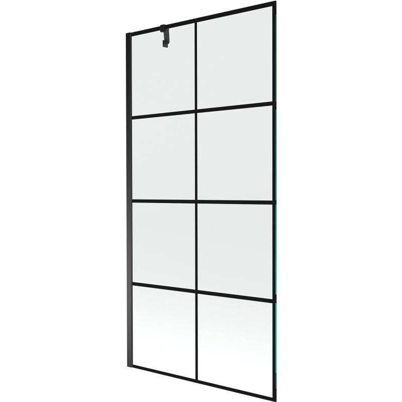 Mexen Next sprchová zástěna jednokřídlá 90 x 150 cm, černá mřížka, černá - 895-090-000-00-77-70