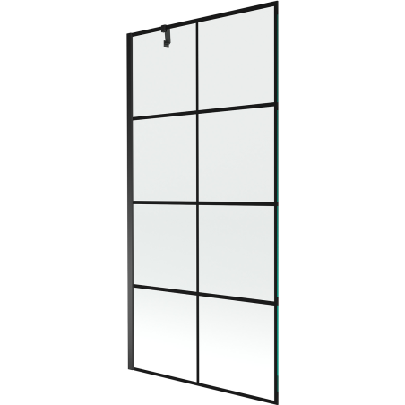 Mexen Next sprchová zástěna jednokřídlá 90 x 150 cm, černá mřížka, černá - 895-090-000-00-77-70