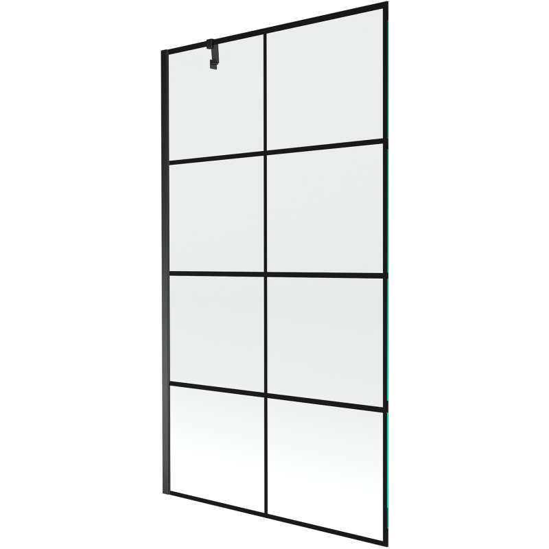 Mexen Next vanová zástěna 1-křídlová 100 x 150 cm, černá mřížka, černá - 895-100-000-00-77-70