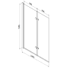 Mexen Castor vanová zástěna 2-křídlová 100 x 150 cm, transparentní, zlatá - 892-100-002-50-00