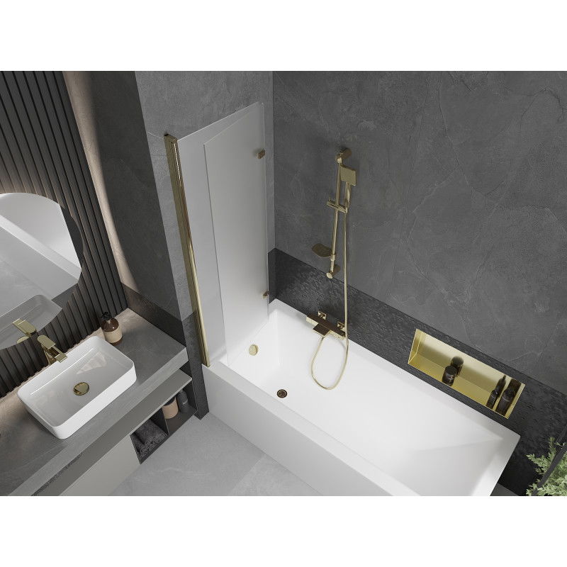 Mexen Castor vanová zástěna dvoukřídlová 100 x 150 cm, matný, zlatý - 892-100-002-50-30