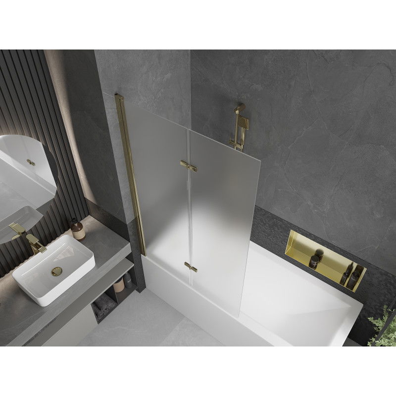 Mexen Castor vanová zástěna dvoukřídlová 100 x 150 cm, matný, zlatý - 892-100-002-50-30