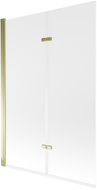 Mexen Castor sprchová zástěna dvoukřídlá 120 x 150 cm, matné sklo, zlatá - 892-120-002-50-30