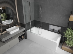 Mexen Flip vanová zástěna 1 křídlo 80 x 150 cm, průhledné, Chromovaná - 894-080-101-01-00