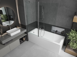 Mexen Flip sprchová zástěna dvoukřídlá 140 x 150 cm, transparentní, chrom - 894-140-101-01-00