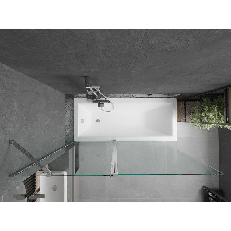 Mexen Flip sprchová zástěna dvoukřídlá 140 x 150 cm, transparentní, chrom - 894-140-101-01-00