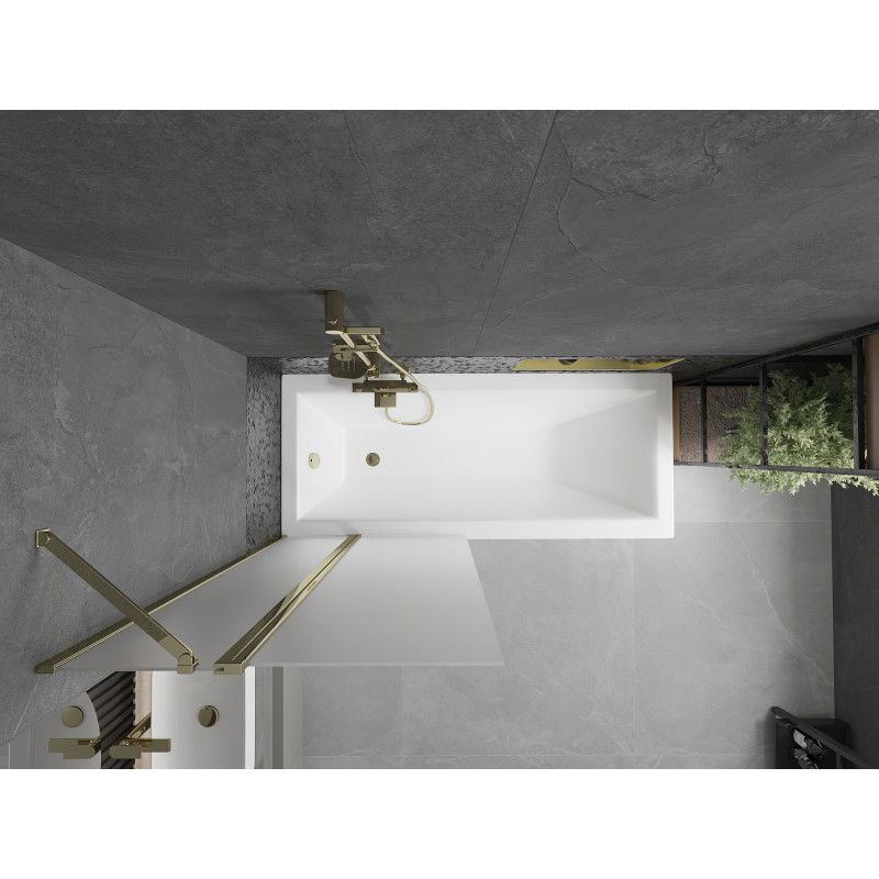 Mexen Flip vanová zástěna 2-křídlová 80 x 150 cm, matná, zlatá - 894-080-101-50-30