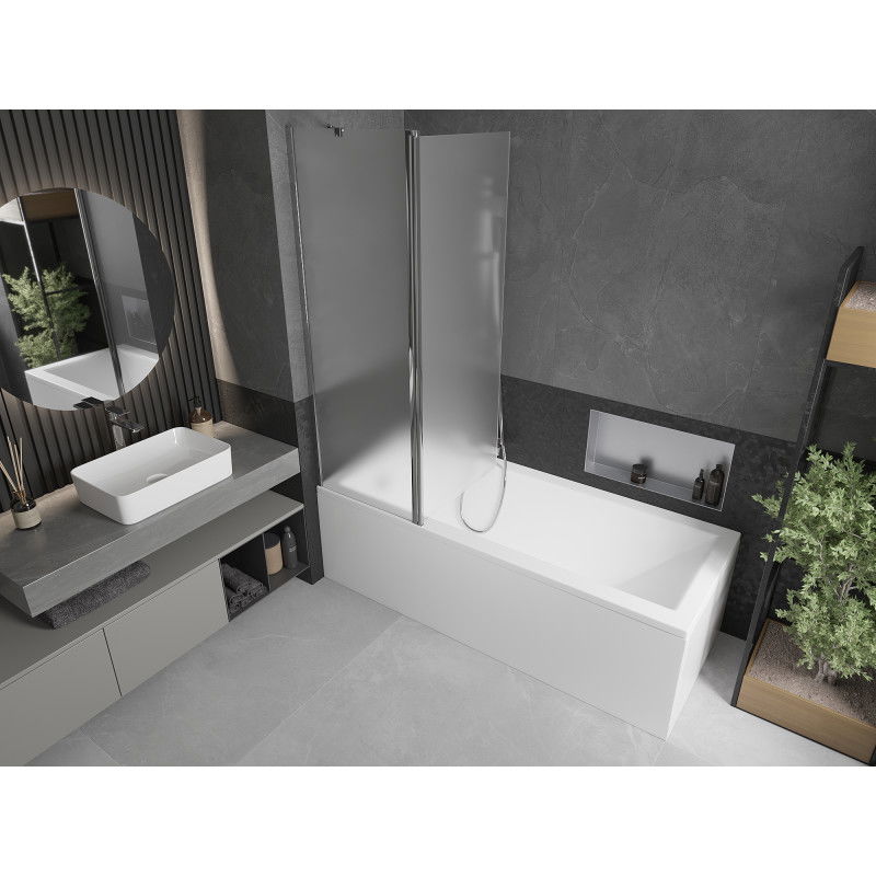 Mexen Flip vanová zástěna dvoudílná 120 x 150 cm, mat, chrom - 894-120-101-01-30