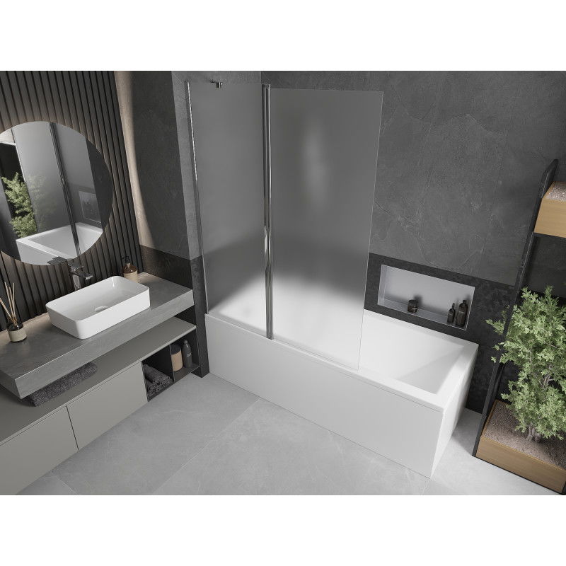 Mexen Flip vanová zástěna dvoudílná 120 x 150 cm, mat, chrom - 894-120-101-01-30