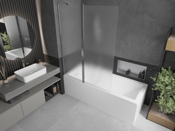 Mexen Flip vanová zástěna dvoudílná 120 x 150 cm, mat, chrom - 894-120-101-01-30