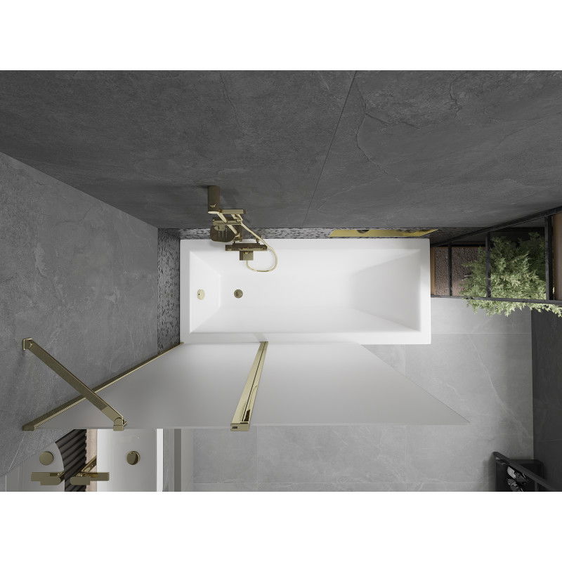 Mexen Flip vanová zástěna 2-dílná 120 x 150 cm, matná, zlatá - 894-120-101-50-30