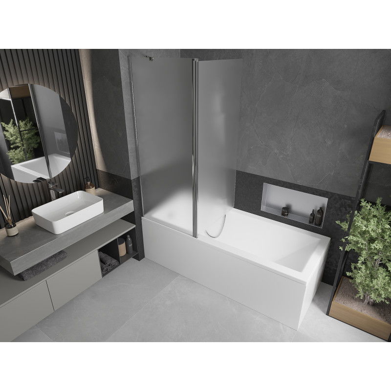 Mexen Flip vanová zástěna 2-křídlá 140 x 150 cm, mat, chrom - 894-140-101-01-30