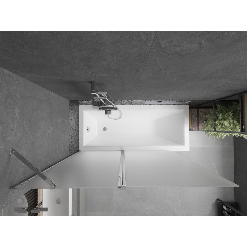 Mexen Flip vanová zástěna 2-křídlá 140 x 150 cm, mat, chrom - 894-140-101-01-30