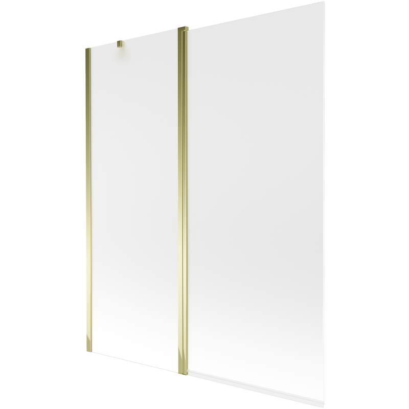 Mexen Flip vanová zástěna 2-dílná 140 x 150 cm, matné sklo, zlatá - 894-140-101-50-30