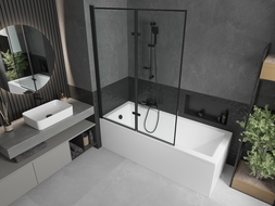 Mexen Castor vanová zástěna 2 křídla 120 x 150 cm, Černá vzor, Černá - 892-120-002-70-70