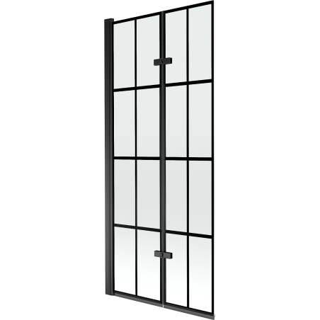 Mexen Castor vanová zástěna 2 křídla 80 x 150 cm, Černá vzor, Černá - 892-080-002-70-77