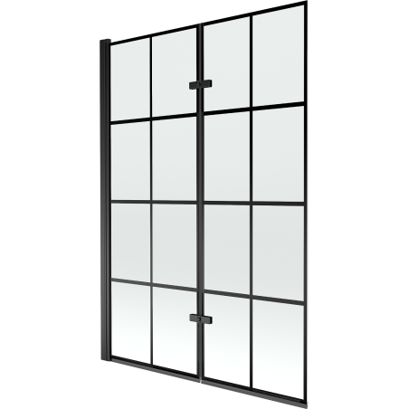 Mexen Castor vanová zástěna 2 křídla 120 x 150 cm, Černá vzor, Černá - 892-120-002-70-77