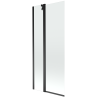 Mexen Flip dvoukřídlá vanová zástěna 80 x 150 cm, transparentní, černá - 894-080-101-70-00