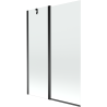 Mexen Flip vanová zástěna 1 křídlo 120 x 150 cm, průhledné, Černá - 894-120-101-70-00