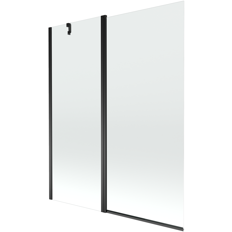 Mexen Flip vanová zástěna dvoukřídlá 140 x 150 cm, průhledná, černá - 894-140-101-70-00