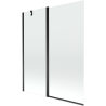 Mexen Flip vanová zástěna dvoukřídlá 140 x 150 cm, průhledná, černá - 894-140-101-70-00