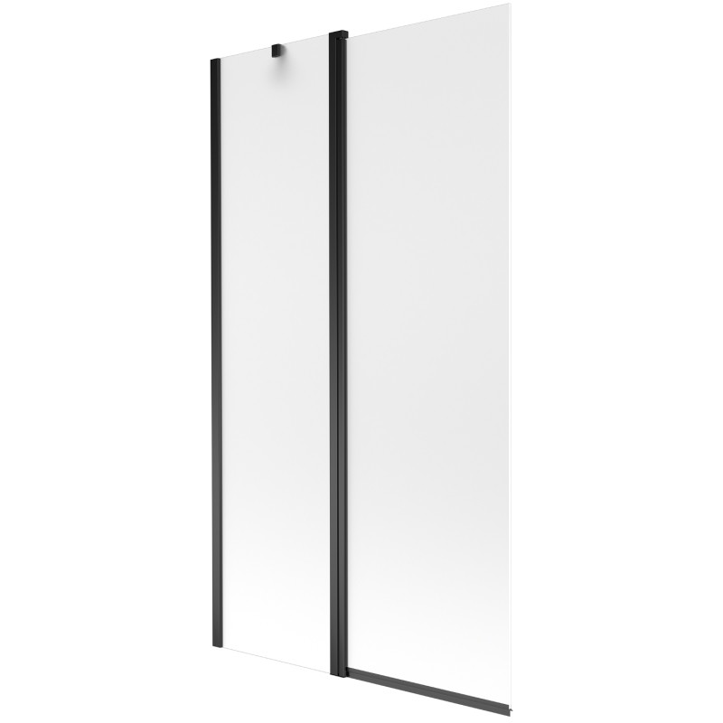 Mexen Flip vanová zástěna dvoukřídlá 100 x 150 cm, mléčná, černá - 894-100-101-70-30