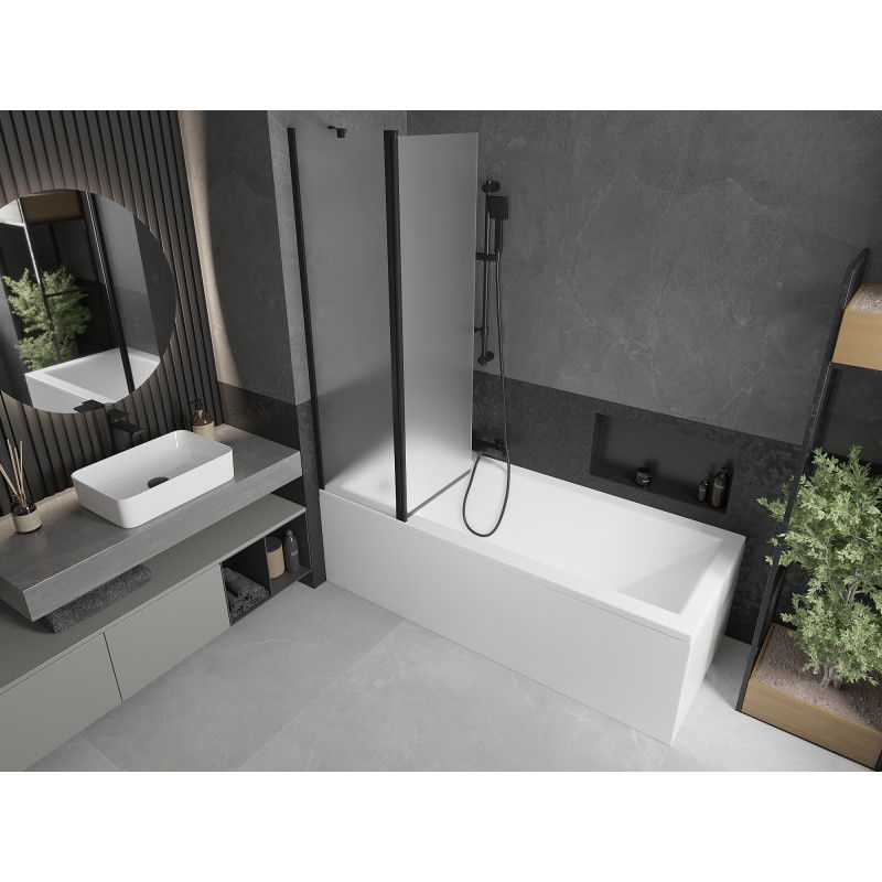 Mexen Flip vanová zástěna dvoukřídlá 100 x 150 cm, mat, černá - 894-100-101-70-30