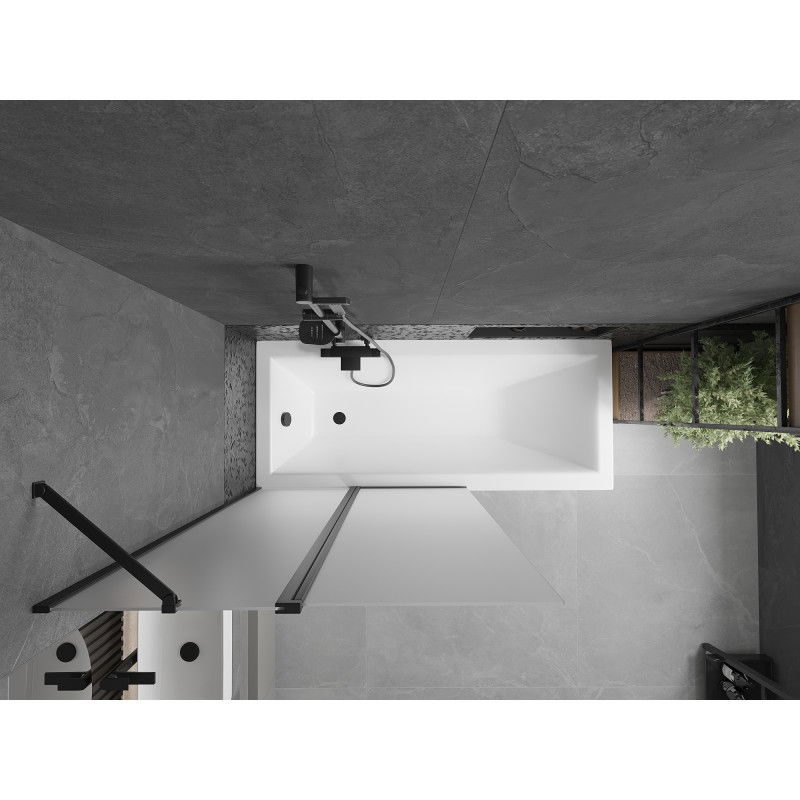 Mexen Flip vanová zástěna dvoukřídlá 100 x 150 cm, mat, černá - 894-100-101-70-30