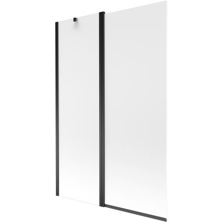Mexen Flip vanová zástěna dvoukřídlá 120 x 150 cm, matné sklo, černá - 894-120-101-70-30
