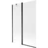 Mexen Flip vanová zástěna dvoukřídlá 120 x 150 cm, matné sklo, černá - 894-120-101-70-30