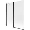 Mexen Flip vanová zástěna 2-křídlová 140 x 150 cm, matná, černá - 894-140-101-70-30