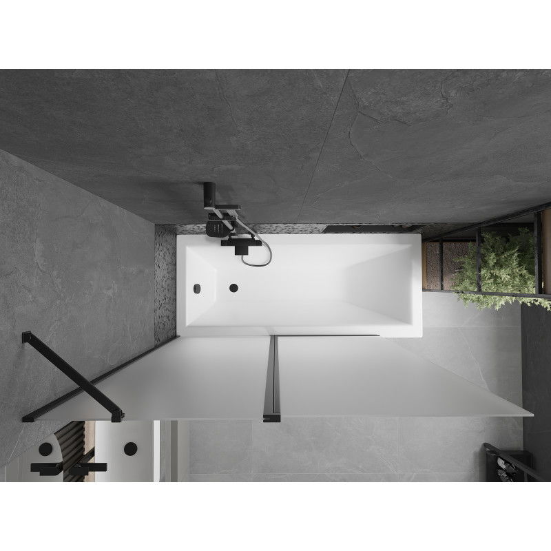 Mexen Flip vanová zástěna 2-křídlová 140 x 150 cm, matná, černá - 894-140-101-70-30