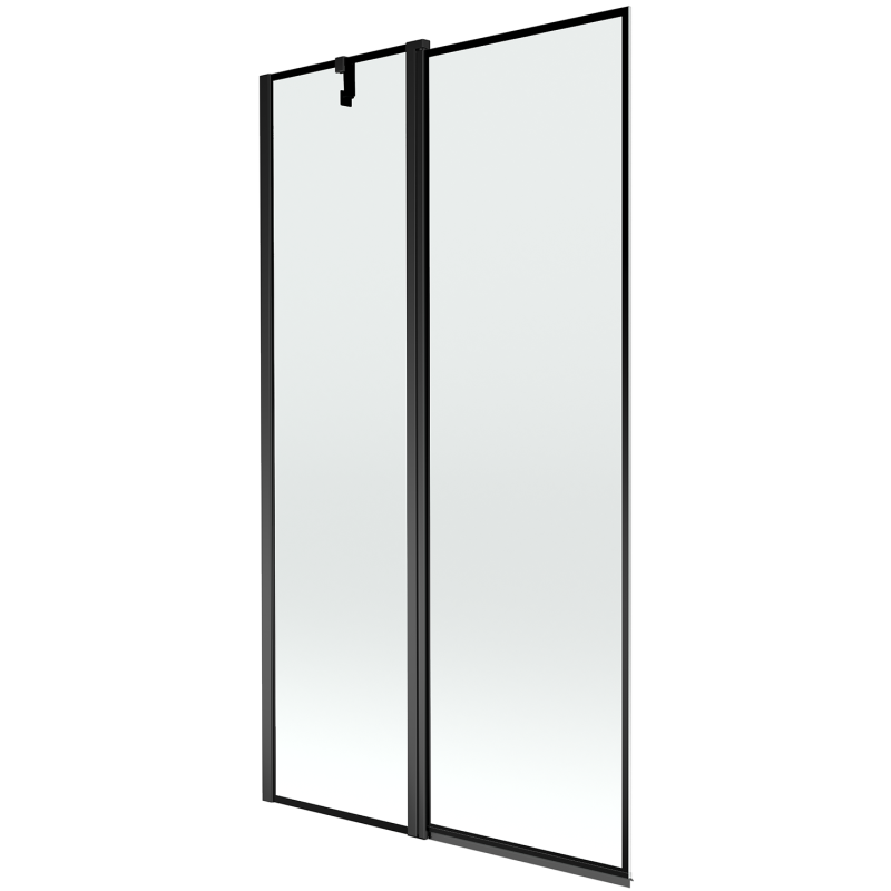 Mexen Flip dvoudílná vanová zástěna 100 x 150 cm, černý rámeček, černá - 894-100-101-70-70