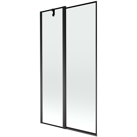 Mexen Flip dvoudílná vanová zástěna 100 x 150 cm, černý rámeček, černá - 894-100-101-70-70