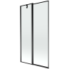 Mexen Flip dvoudílná vanová zástěna 100 x 150 cm, černý rámeček, černá - 894-100-101-70-70