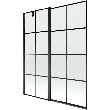 Mexen Flip vanová zástěna 1 křídlo 140 x 150 cm, Černá vzor, Černá - 894-140-101-70-77