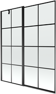 Mexen Flip vanová zástěna 1 křídlo 140 x 150 cm, Černá vzor, Černá - 894-140-101-70-77