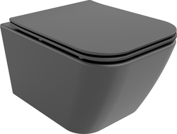 Mexen Madox wc mísa Rimless s pomalu padajícím slim prkénkem, duroplast, tmavě šedá mat - 30154061