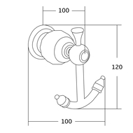 Mexen Estela dvojitý háček na ručník, černý - 7011535-70