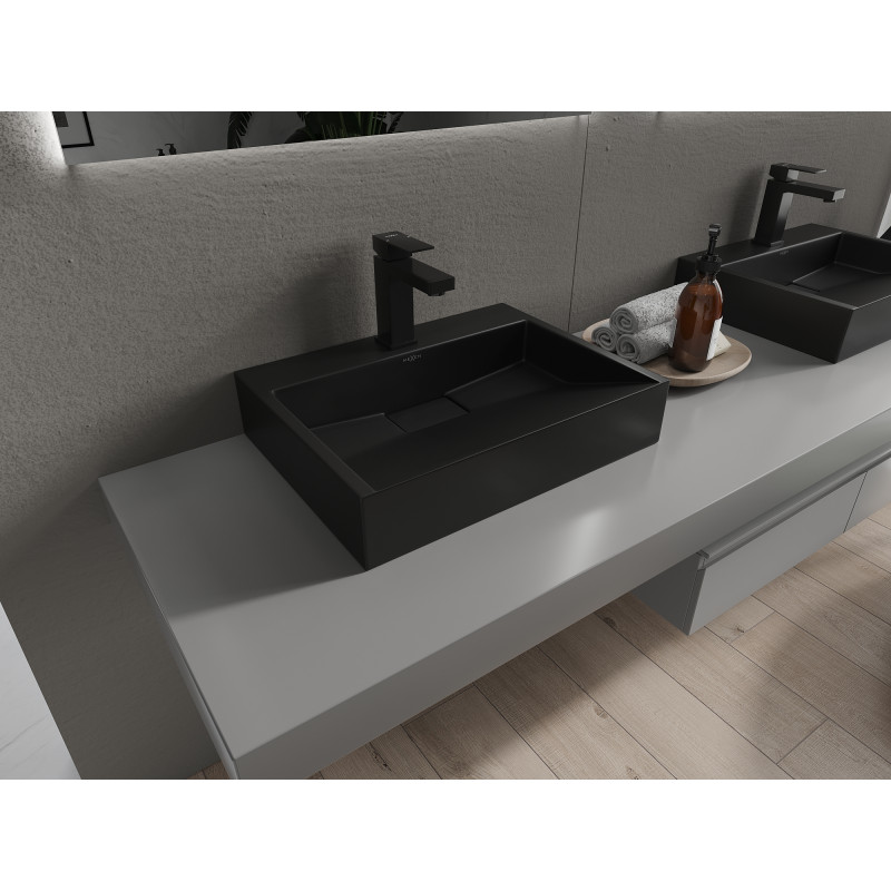 Mexen Ava umyvadlo na desku z konglomerátu 1/O 50 x 38 cm, černé - 23015071